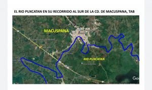 Imagen del Rio Puxcatán en su recorrido al Sur de Macuspana.